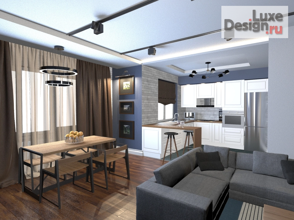 Дизайн интерьера квартиры студии "Квартира-студия" (фото 1)