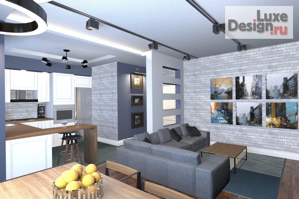 Дизайн интерьера квартиры студии "Квартира-студия" (фото 2)