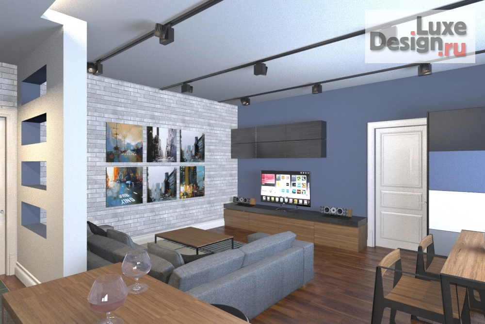 Дизайн интерьера квартиры студии "Квартира-студия" (фото 3)