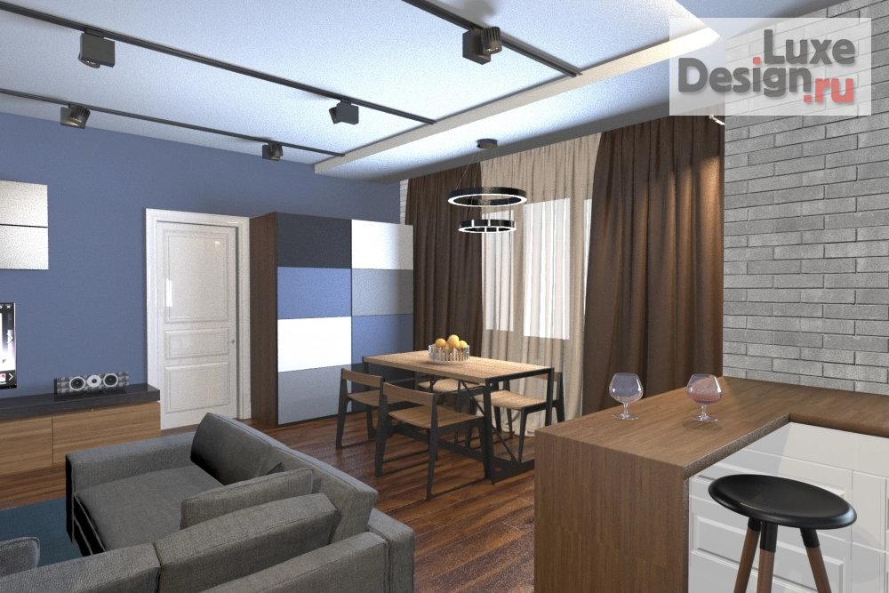 Дизайн интерьера квартиры студии "Квартира-студия" (фото 4)