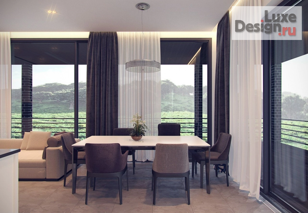 Дизайн интерьера коттеджа "Проект дома с панорамным остеклением в Краснодаре. " (фото 2)