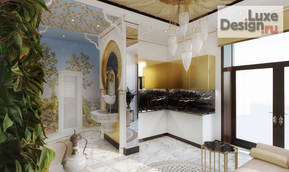 Дизайн интерьера коттеджа "гостевой домик в восточном стиле" (фото 3)