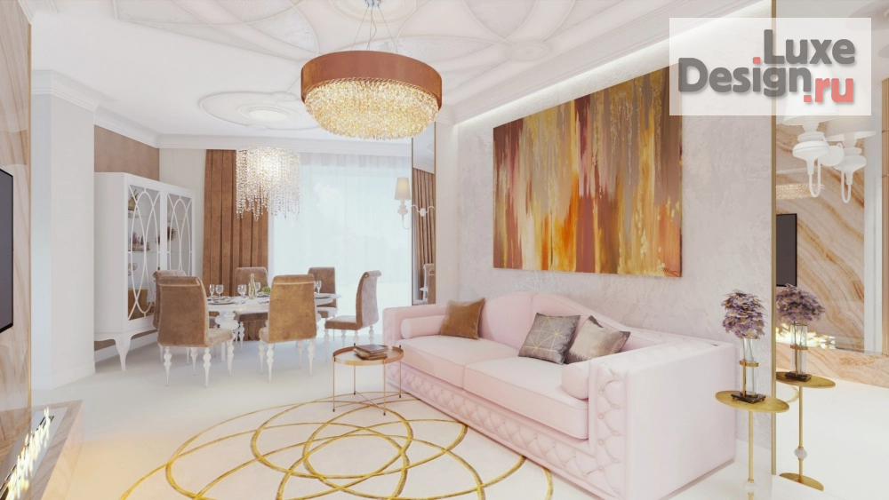Дизайн интерьера четырехкомнатной квартиры "проект интерьеров квартиры в ЖК Париж" (фото 2)